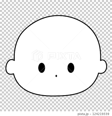 Simple straight face illustration 124219339