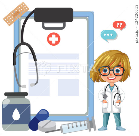 Healthcare Professional with Medical Supplies 124220315