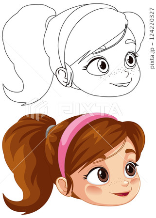 Tennis Girl Vector Illustration 124220327