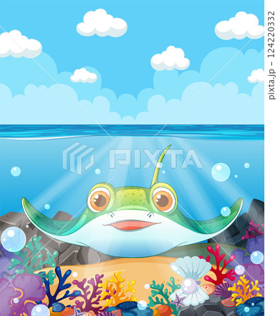 Colorful Underwater Sea Creature Illustration 124220332