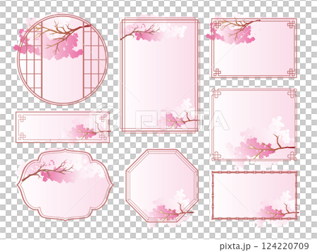 中華風フレーム　春の桜 124220709