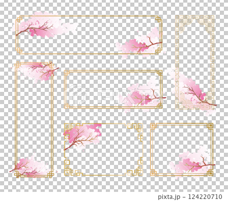 中華風フレーム　春の桜 124220710