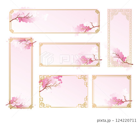 中華風フレーム　春の桜 124220711