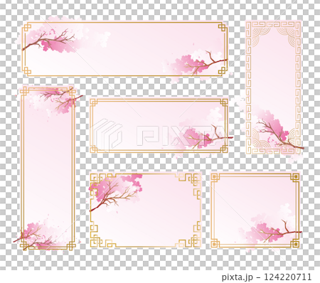 中華風フレーム　春の桜 124220711
