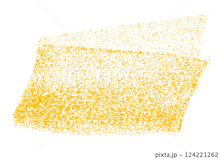 Separate yellow crayon brush strokes on transparent background. 124221262