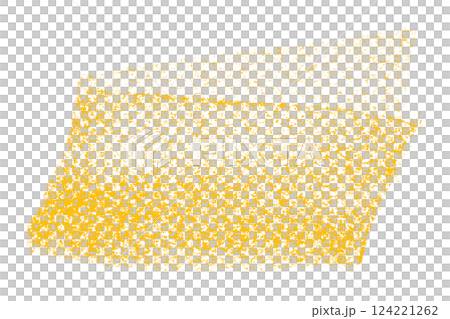 Separate yellow crayon brush strokes on transparent background. 124221262