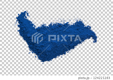 Blue powder isolated on transparent background. Blue powder isolated on transparent background. 124221283