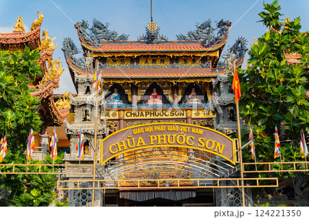 Buddhist temple in Asia.  124221350