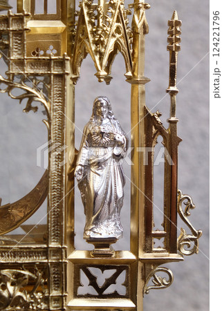 Sacred Heart of Jesus, detail of monstrance, Church of Saint Matthew in Stitar, Croatia Sacred Heart of Jesus, detail of monstrance, Church of Saint Matthew in Stitar, Croatia 124221796