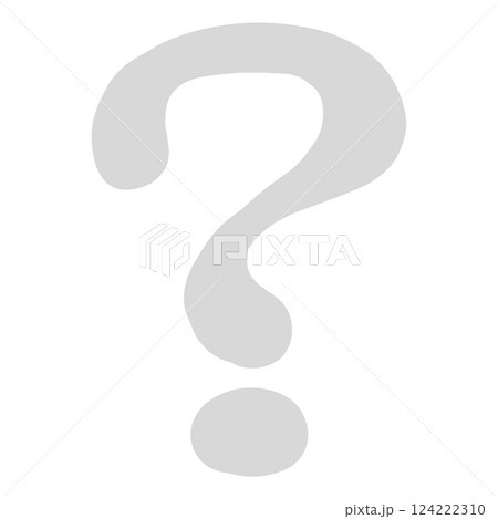 グレーの手描きのハテナマーク 124222310