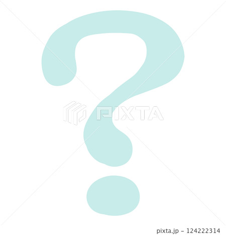 水色の手描きのハテナマーク 水色の手描きのハテナマーク 124222314