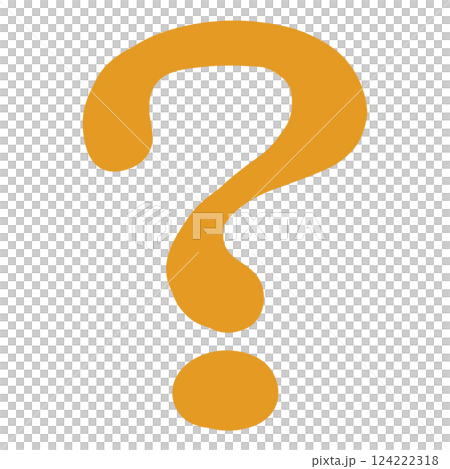 橘色手繪問號 124222318