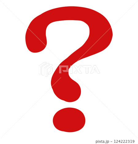 赤い手描きのハテナマーク 124222319