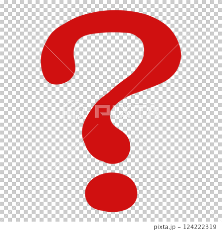 赤い手描きのハテナマーク 124222319