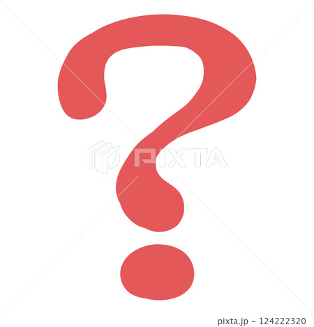 ピンクの手描きのハテナマーク 124222320