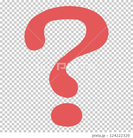 ピンクの手描きのハテナマーク 124222320