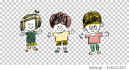 孩子們微笑著牽著手 孩子們微笑著牽著手 124222337