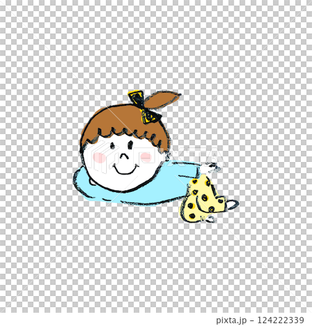 孩子躺下來放鬆 124222339