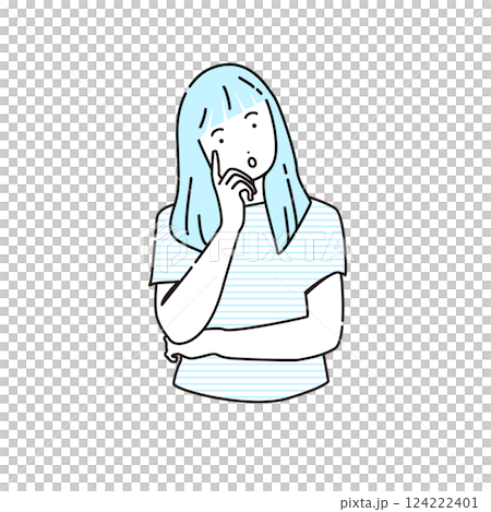 A lady with a cheeks stick A lady with a cheeks stick 124222401