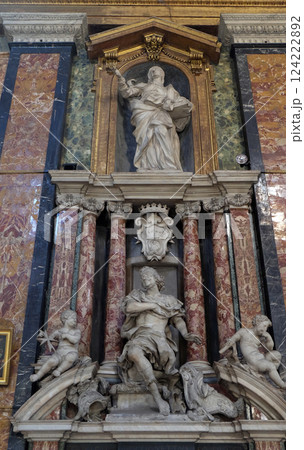 Funerary memorials  in church Gesu e Maria in Rome, Italy 124222892