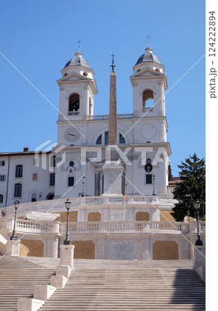 Trinita dei Monti Church, Piazza di Spagna in Rome, Italy 124222894