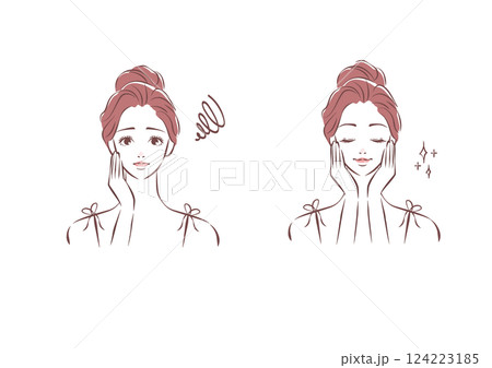 スキンケアの悩みがあるお女性 124223185