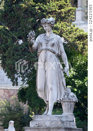Allegorical statue of Summer, Piazza del Popolo in Rome, Italy 124223365