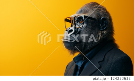 スーツを着たゴリラ1 124223632