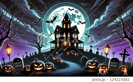 ハロウィンナイトの怪しげなお化け屋敷 ハロウィンナイトの怪しげなお化け屋敷 124223882