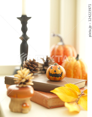 窓辺のハロウィンイメージ 124223971
