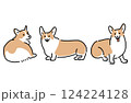 コーギーのイラストセット 124224128