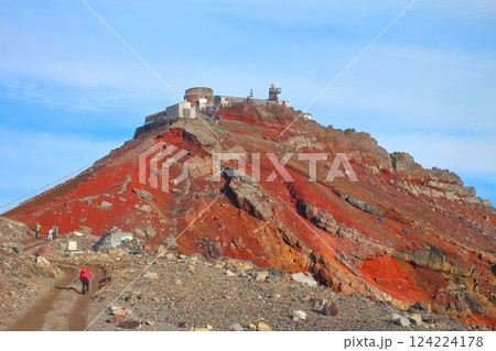 晴天の富士山の山頂(剣ヶ峰) 晴天の富士山の山頂(剣ヶ峰) 124224178