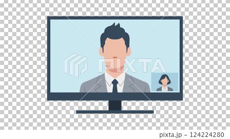 Business people online meeting screen display 124224280