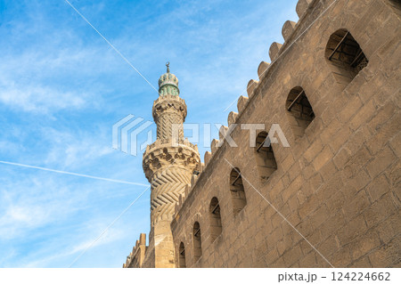 Ottoman Elegance: Minaret & Stone Walls of Mosque. Ottoman Elegance: Minaret & Stone Walls of Mosque. 124224662