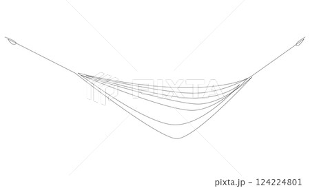 Hammock continuous line drawing. Hand drawn minimalism style vector illustration, editable stroke. 124224801