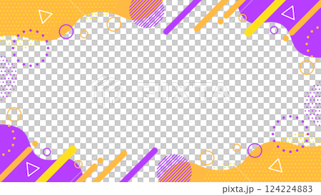 萬聖節風格可愛抽象幾何框架材料，適用於傳單、網頁和影片 16：9 尺寸 124224883