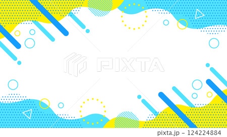夏に使えるかわいい抽象的な幾何学模様のフレーム素材 チラシ・Web・動画16:9サイズ 夏に使えるかわいい抽象的な幾何学模様のフレーム素材 チラシ・Web・動画16:9サイズ 124224884