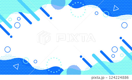 夏に使えるかわいい抽象的な幾何学模様のフレーム素材 チラシ・Web・動画16:9サイズ 124224886