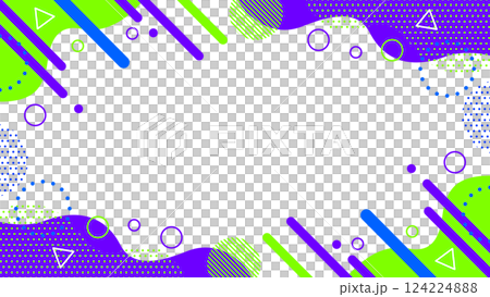 Retro style cute abstract geometric pattern frame material flyer, web, video 16:9 size 124224888