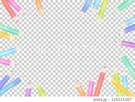 彩色水彩鉛筆框架 彩色水彩鉛筆框架 124225167