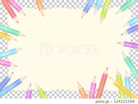 彩色水彩鉛筆框架 彩色水彩鉛筆框架 124225169