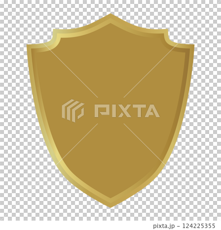 empty golden shield 124225355