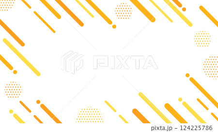 レトロ風 かわいい抽象的な幾何学模様のフレーム素材 チラシ・Web・動画16:9サイズ 黄色 レトロ風 かわいい抽象的な幾何学模様のフレーム素材 チラシ・Web・動画16:9サイズ 黄色 124225786