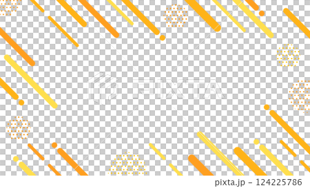 レトロ風 かわいい抽象的な幾何学模様のフレーム素材 チラシ・Web・動画16:9サイズ 黄色 レトロ風 かわいい抽象的な幾何学模様のフレーム素材 チラシ・Web・動画16:9サイズ 黄色 124225786