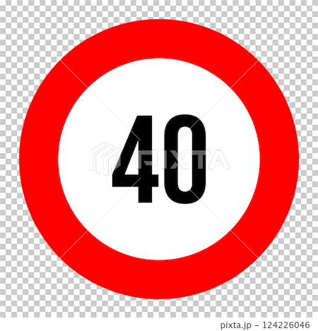 40 speed limit road sign 124226046