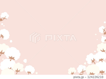 手書き風の綿花のイラスト、背景 手書き風の綿花のイラスト、背景 124226210