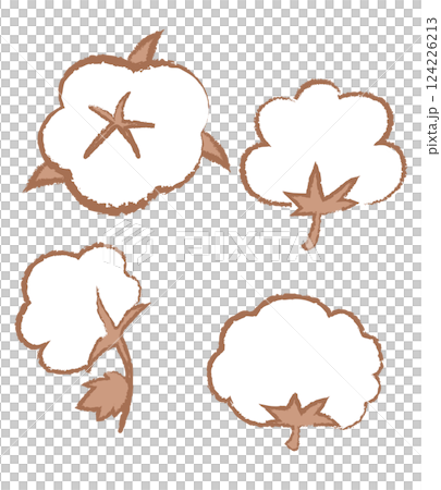 手繪棉質插圖和圖標 124226213