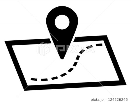 地図のシルエットアイコンイラスト 地図のシルエットアイコンイラスト 124226246