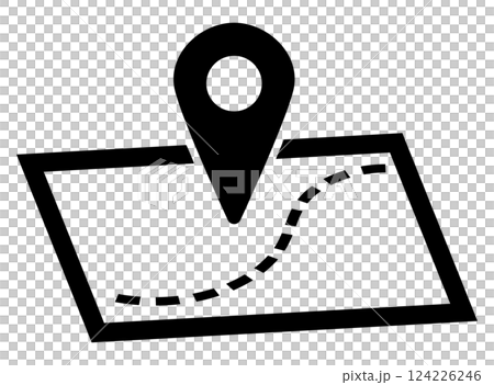 地図のシルエットアイコンイラスト 地図のシルエットアイコンイラスト 124226246