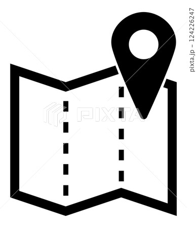 地図のシルエットアイコンイラスト 124226247